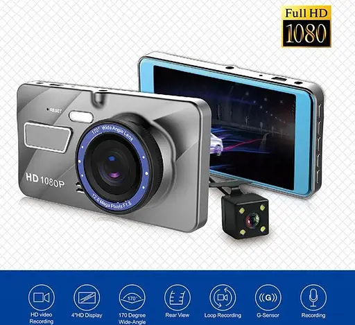 Видеорегистратор DVR A10 4" Full HD с выносной камерой заднего вида - фото 5