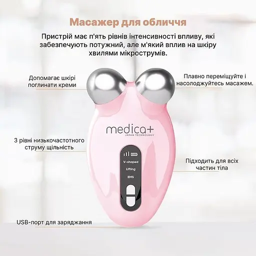 Мікрострум ліфтинг-массажер Medica+ Skin Lifting 6.0 Pink  - фото 9