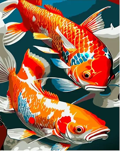 Набір для розпису по номерах Пара рибок, Strateg, 30x40 см, SS6742