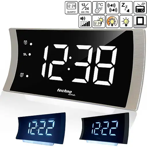 Часы настольные с радио Technoline WT494 Silver (WT494) - фото 3