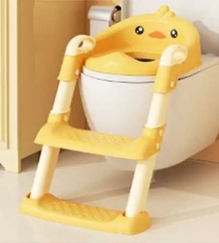 Сидіння для унітазу дитяче Bimbo, жовте, зі сходами та ручками
