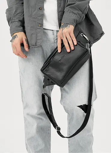 Мужская сумка бананка Sambag HARVI черная 24 × 16 × 6 см (88213101m) - фото 9