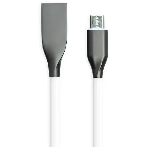 Кабель PowerPlant USB-microUSB, 1м, силікон, білий