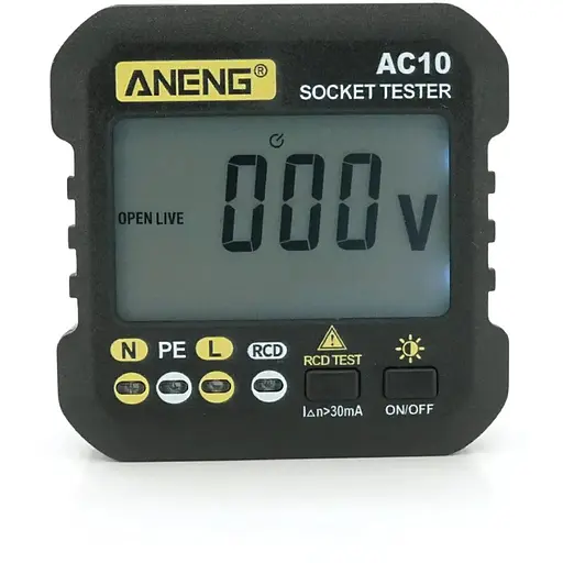 Тестер розеток ANENG AC10, функція перевірки ПЗВ