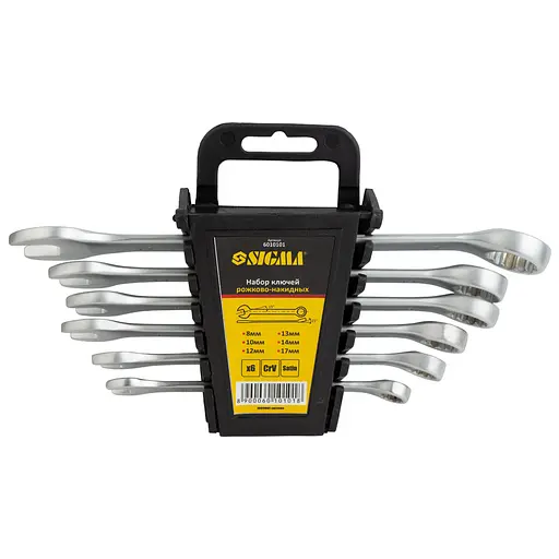 Ключі ріжково-накидні Sigma 6 шт 8-17 мм CrV satine (6010101) - фото 1
