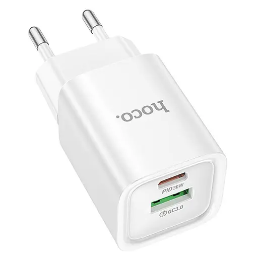 МЗП Hoco C149A Charm PD30W+QC3.0 (1USB-A/1C) White - фото 2