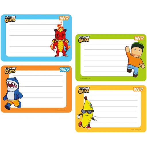 Наліпки на зошити Yes Stumble Guys 8 шт.(955540)