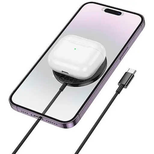Зарядка Qi Hoco Phantom magnetic wireless fast charger with digital display CW61 |15W| - фото 1