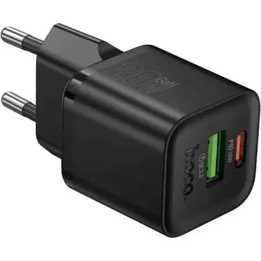 Мережевий зарядний пристрій Hoco N65 Ingenious PD20W+QC3.0 charger(EU) Чорний - фото 1