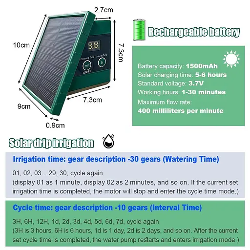 Комплект сонячної іригаційної системи, автоматичні системи іригації саду, насоси для поливання рослин на сонячних батареях - фото 2