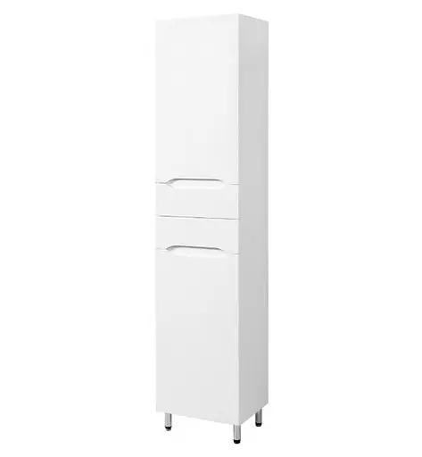 Пенал підлоговий для ванної Альба з кошиком лівий 40 см Білий 30412 - фото 1