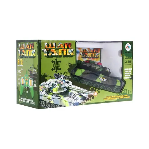 Танк Ramiz на дистанційному керуванні для дітей 3+ інтерактивні ефекти + постріл + пульт зелений 9993 - фото 8