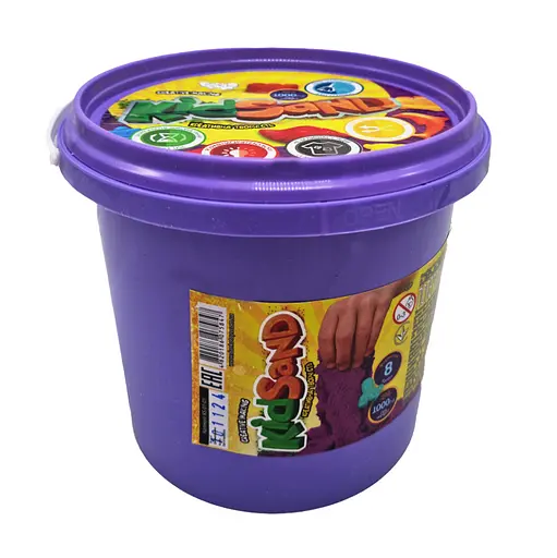 Набор креативного творчества "Кинетический песок" KidSand" Danko Toys KS-01-01 ведро 1000 г Фиолетовый - фото 1