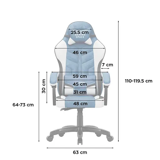 Компьютерное кресло Huzaro Force 2.7 Blue ткань - фото 8