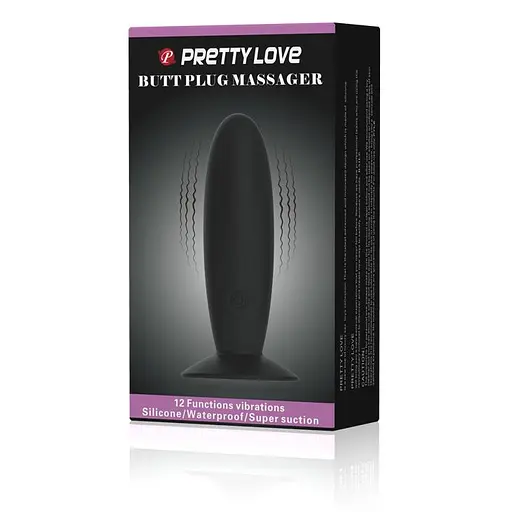 Анальна пробка Pretty Love Butt Plug Massager 11 см (чорний) - фото 9