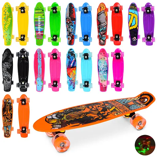 Скейт пенні, 56x14 см, алюмінієва підвіска, PU колеса зі світлом, MS0749-12 (В асортименті) - фото 2