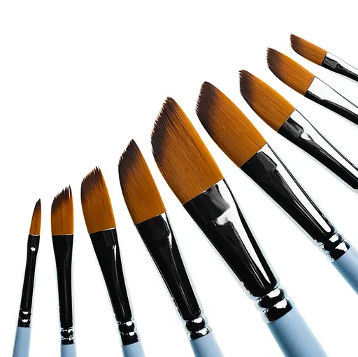 Пензель Синтетика плоска кутова закруглена 6604GS №4, довга ручка, 6604GS4, 99IDEAS - фото 2