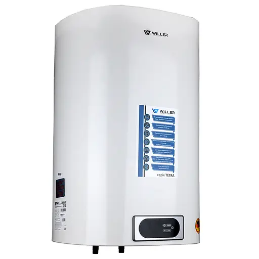 Водонагреватель Willer Tetra 2 кВт, сухой ТЭН, 80 л, прямоугольный, вертикальный, белый (EV80DRI) - фото 2