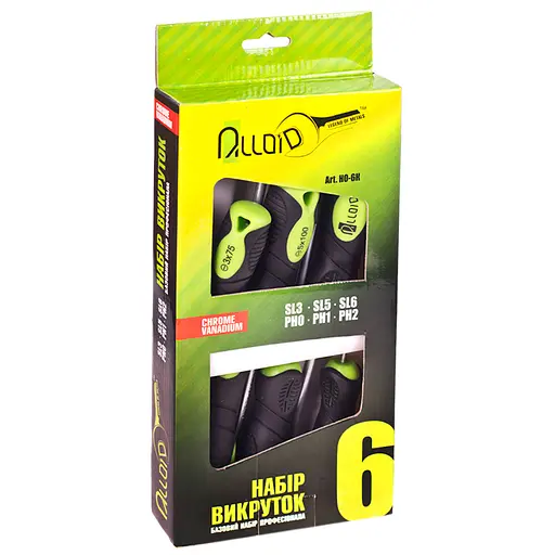 Набір викруток ударних Alloid хрест/шліц 6 шт. (NO-6KN) - фото 6
