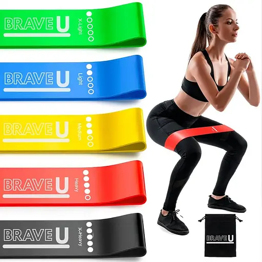 Резинки для фітнесу BraveU спортивні набір еспандер 5 шт - фото 2