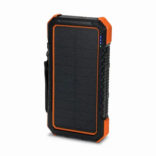 Повербанк з сонячною панеллю 20000mAh Power Bank Kraft TPB-1820SLP Orange бездротова зарядка 18W QC2.0 LED-ліхтар (43-00042) - фото 2