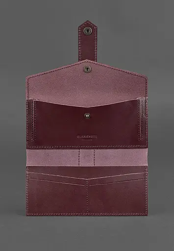 Шкіряне жіноче портмоне 3.0 бордове Krast - фото 4