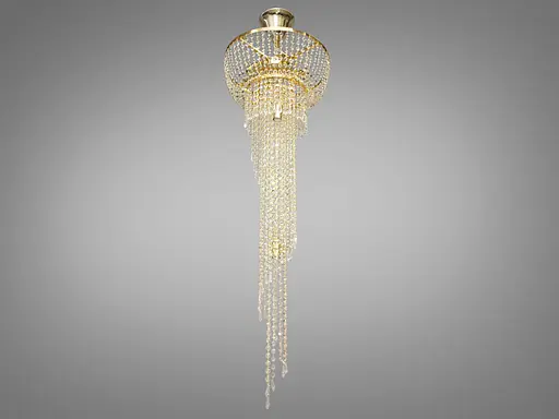 Богатая хрустальная люстра "Хрустальный каскад" на 7 ламп, цвет золото. - фото 2