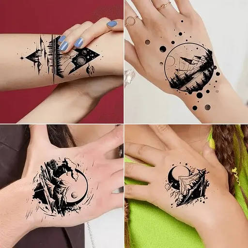 Набор детских часов тату Черные мини №3 black-tattoo-mini-set-3-3, 30 штук по 9,5*5,5 см - фото 2
