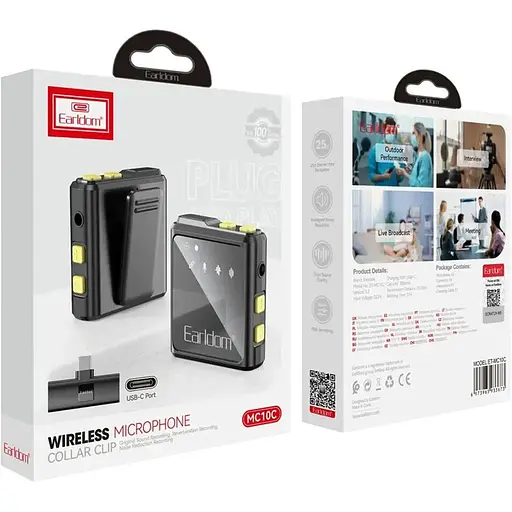Мікрофонна радіосистема Earldom ET-MC10C USB-C Black [136100] - фото 5