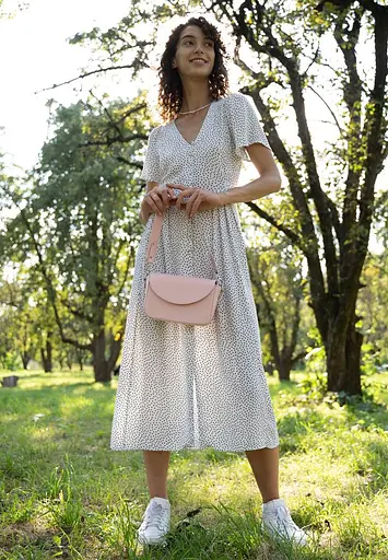 Жіноча шкіряна сумка Molly рожева - фото 5