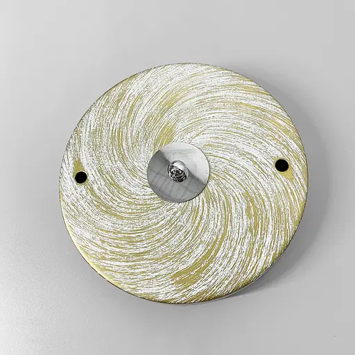 Подвійна кругла стельова основа у кольорі білий з позолотою | Line F | Арт. BASE 2 WT+GD - фото 2