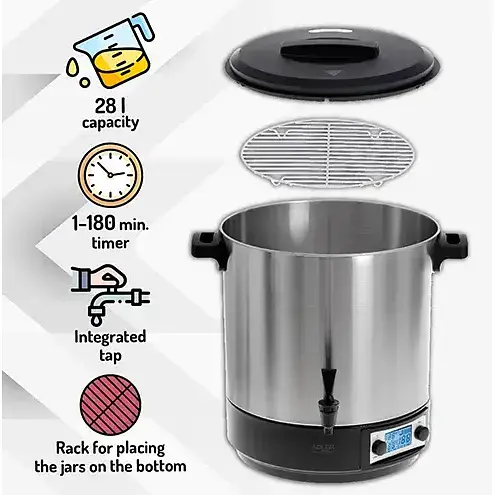 Електрична каструля 28 л для пастеризації з підігрівом Adler AD 4496 - фото 6