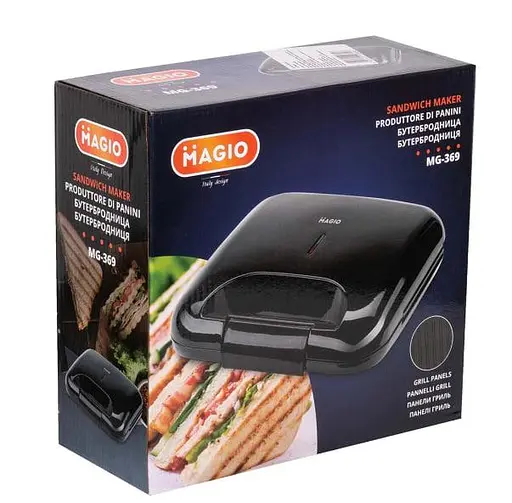 Сэндвичница Magio MG-369 с антипригарным покрытием черный 680 Вт - фото 5
