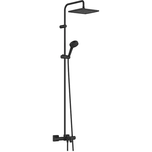 Душова система Hansgrohe Vernis Shape Showerpipe 240 1jet з термостатом Matt Black 26900670, Чорний матовий - фото 1