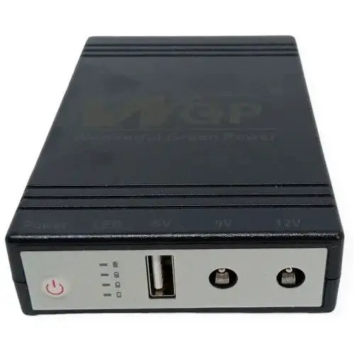 Джерело безперебійного живлення для роутера Mini UPS WGP чорний 10400 mAh 2xDC 12V-1A 9V-1A 1хUSB 5V - фото 1