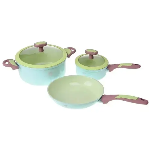 Набір посуду Lora Ravenna NA25KIT/PINK з 3 предметів жовто-блакитний