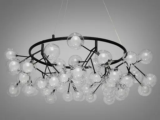 Ексклюзивна, строга люстра "Світлячок", 54 плафони, чорна - фото 2