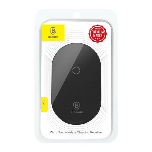Приемник Qi BASEUS Microfiber Wireless Charging Receiver (For iPhone) 1A черный - фото 5