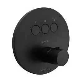 Термостат для душу на 3 споживача Paffoni Compact Box black matt CPT019NO, Чорний матовий - фото 1