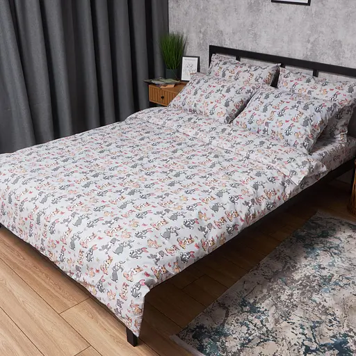 Комплект постільної білизни Moon&Star Бязь Gold Люкс Bunny Dreams King Size 220x240 наволочки 4х50х70 - фото 1