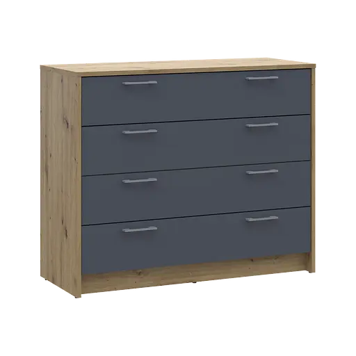 Комод Doros Ронди Дуб Артизан/Графит 4 ящика 100х40х82 (41516186) - фото 4