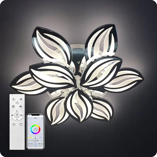 Люстра світлодіодна 517 Light 3color з пультом 180Вт Хром (02113) - фото 1