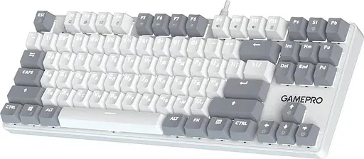 Клавіатура дротова GamePro Genesis Metallic Outemu Red Swithes USB White (MK110W) - фото 2