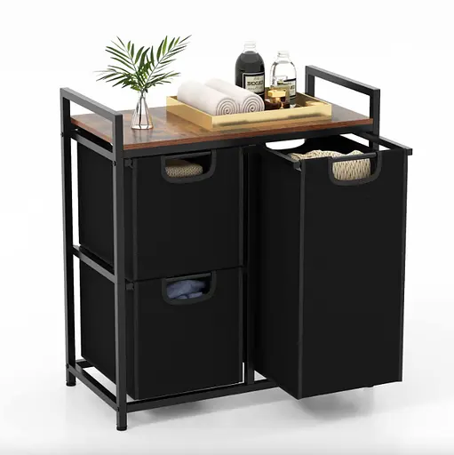 Кошик для білизни Costway Nordi 58 л в стилі Loft чорний - фото 6