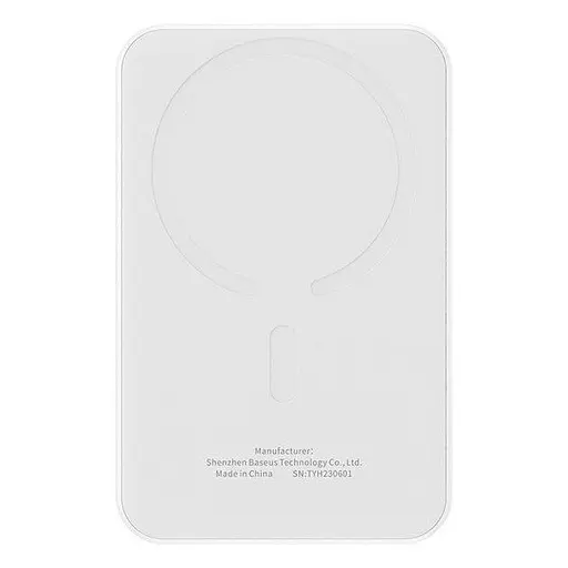 Магнитный павербанк Baseus Magnetic 5000 mAh 20 W с беспроводной зарядкой MagSafe и индикатором заряда белый - фото 2