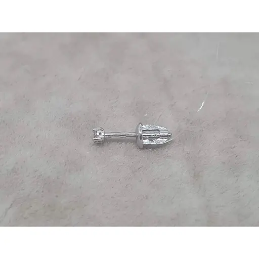 Срібна моносережка пуссета Dear з фианитом. 3004.6С - фото 3