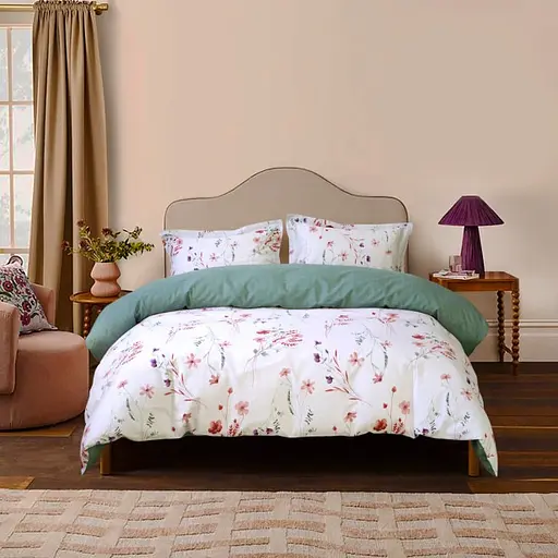 Постельное белье Lotus Home Umana сатин евро бело-зеленое (svt-2000022346542) - фото 2