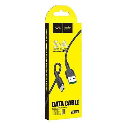 Кабель HOCO X33 Type-C 5A Surge charging data cable Black - фото 2