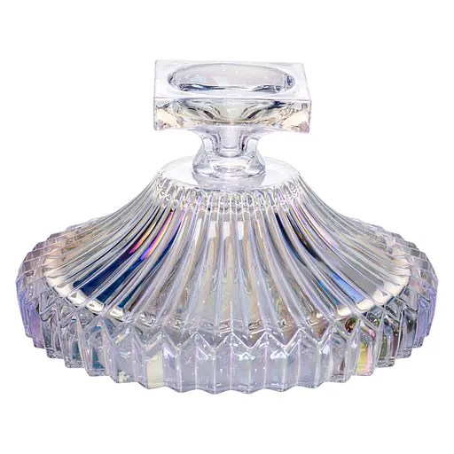 Фруктовниця із товстого скла 29 см на квадратній ніжці rainbow Yiwu HP-19-150RB - фото 4