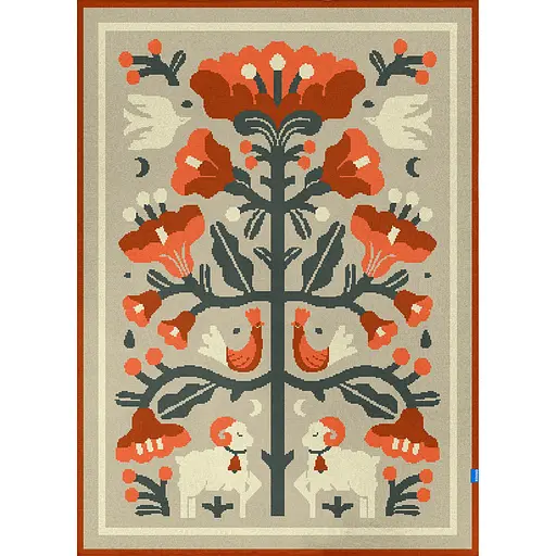 Плед Orner Вічне дерево життя світлий 130 x 170 см